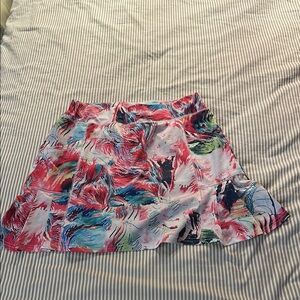 Colorful Abstract Paint-Print Athletic Skort